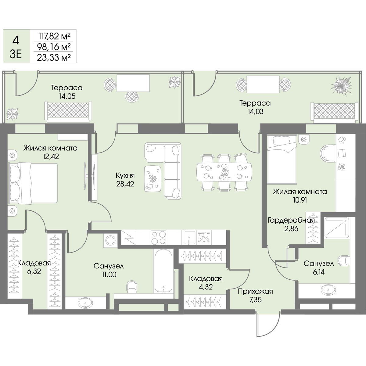 Планировка 2-комн.