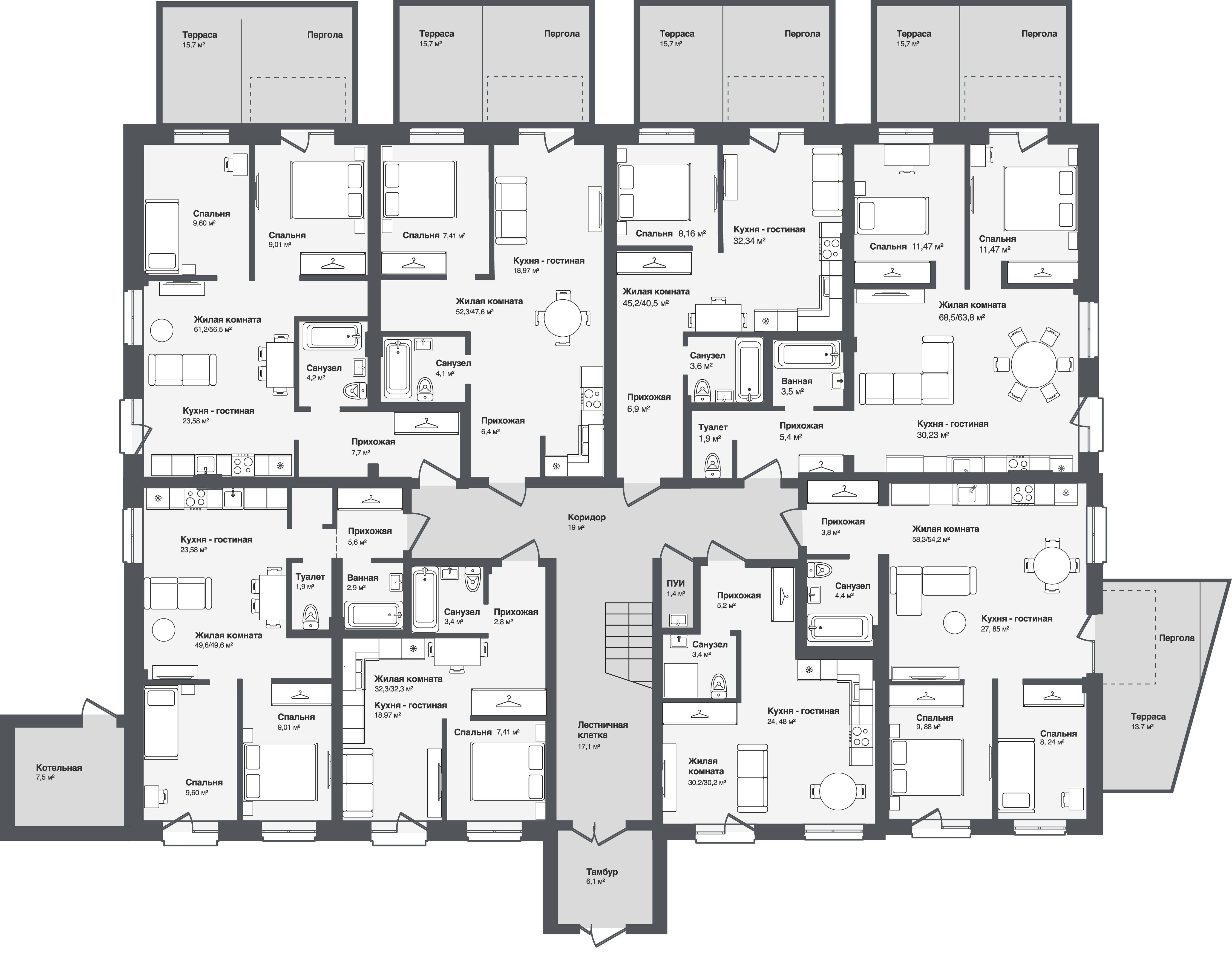 3-комнатная квартира, 61.21 кв.м, Мечта, изображение-14