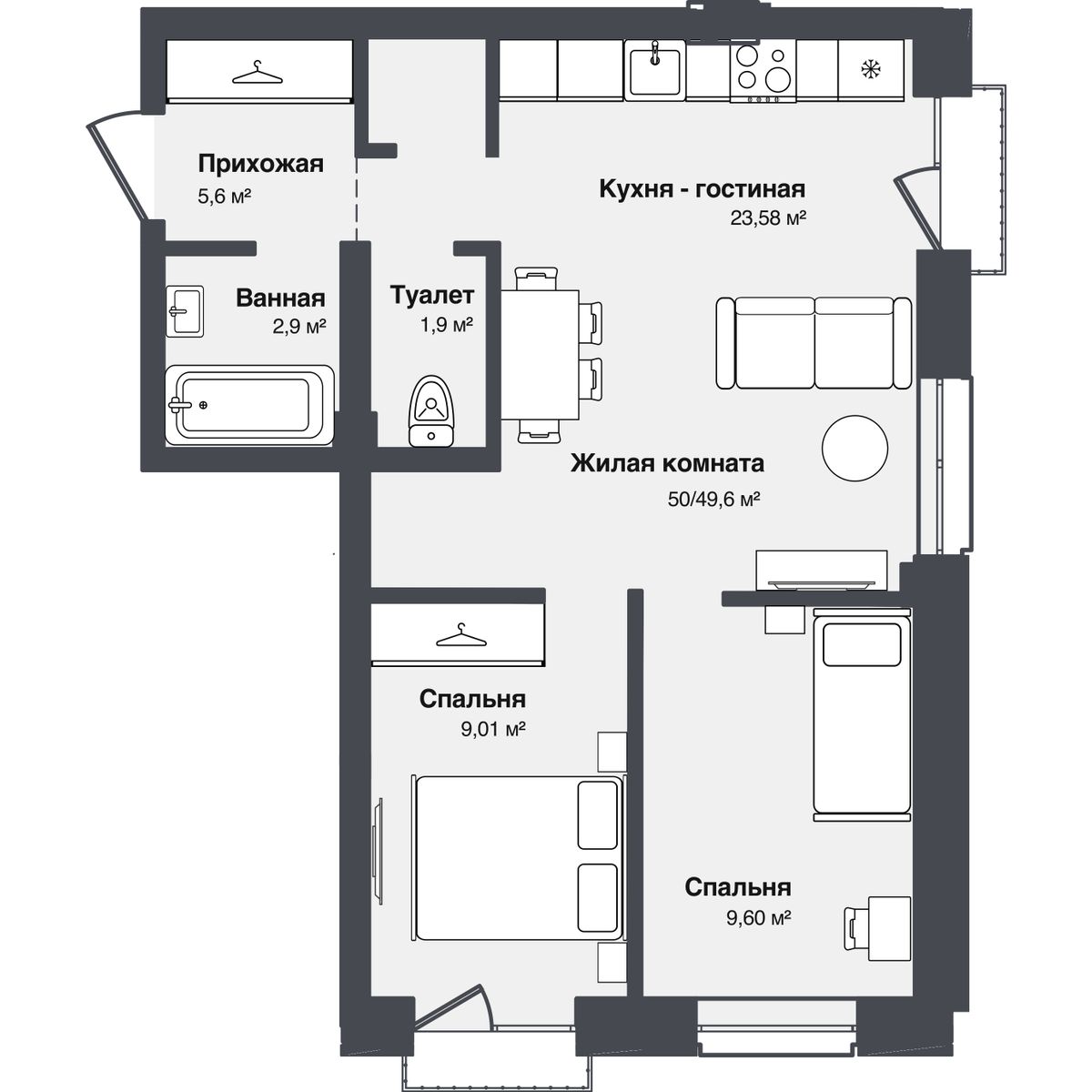 Планировка 3-комн.