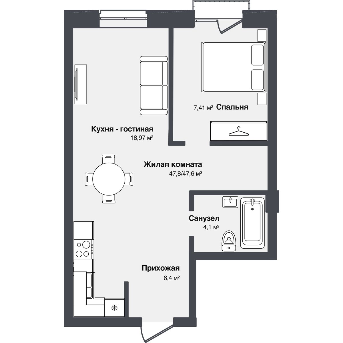 Планировка 2-комн.