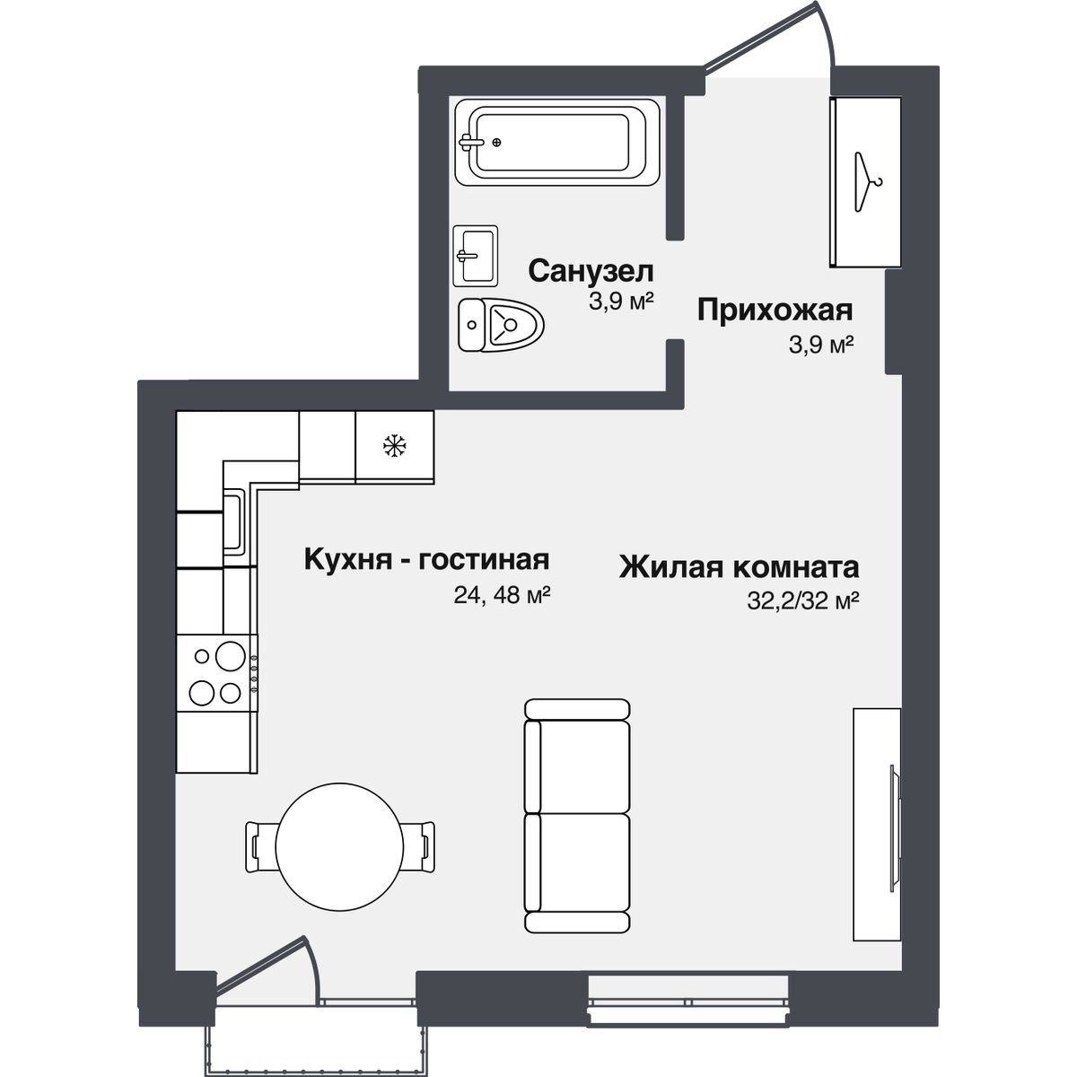 Планировка Студия