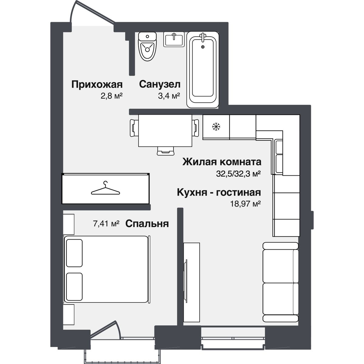 Планировка 2-комн.