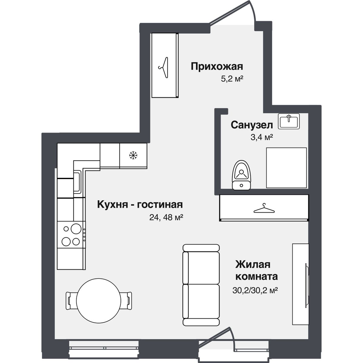 Планировка Студия