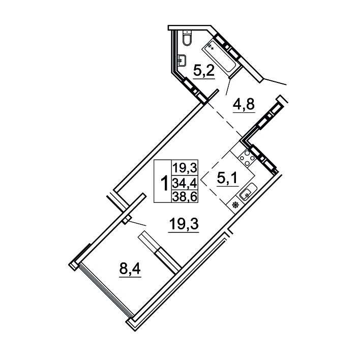 Планировка 1-комн.