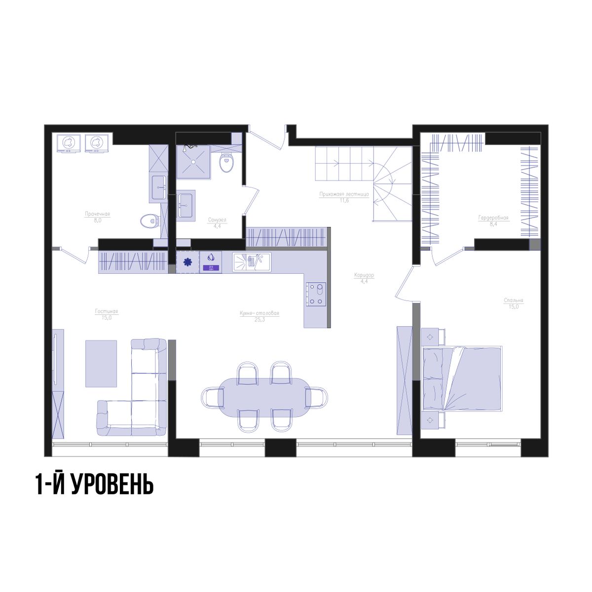 1-комнатная, 92.4 м², № 257 в Агат