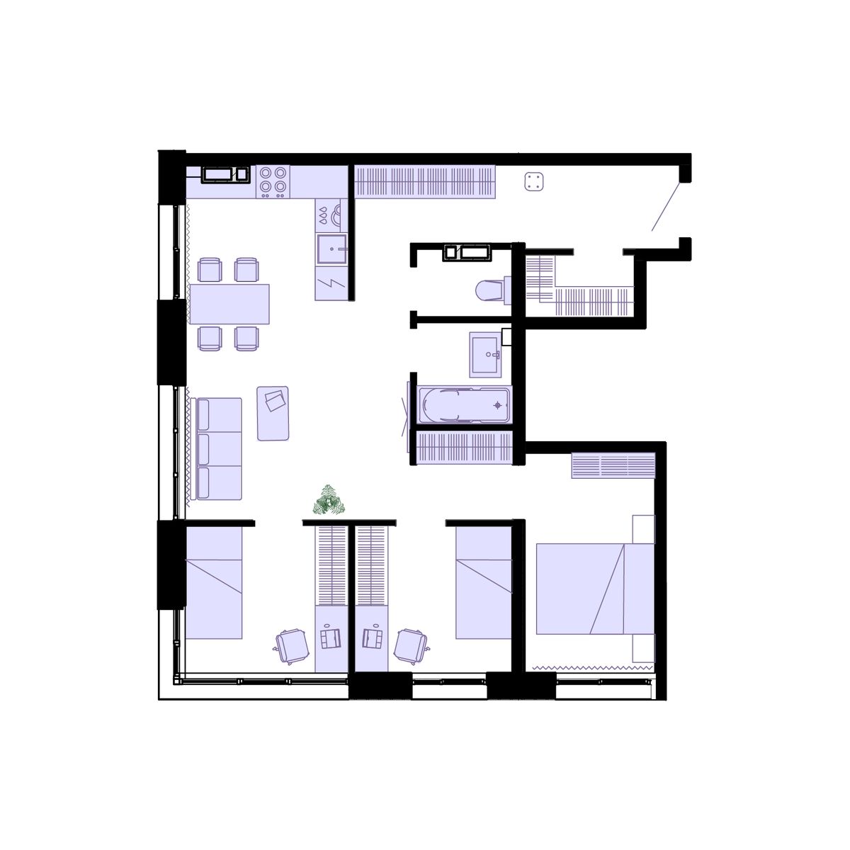 3-комнатная, 66.5 м², № 111 в Агат