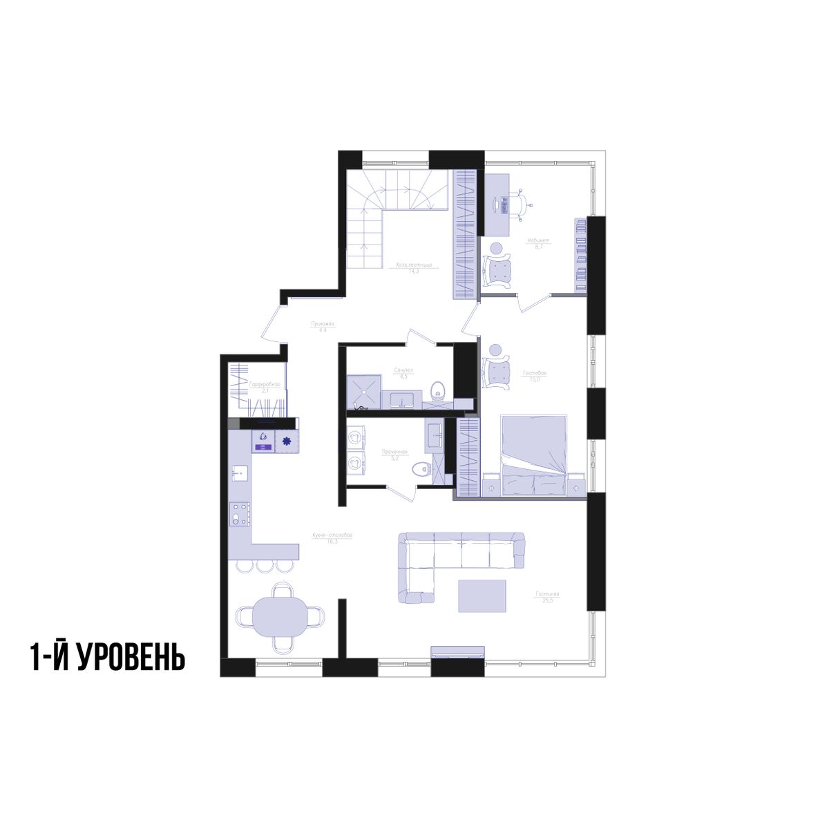 1-комнатная, 95.3 м², № 258 в Агат