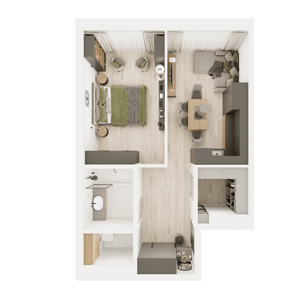 Планировка 1-комн. 22