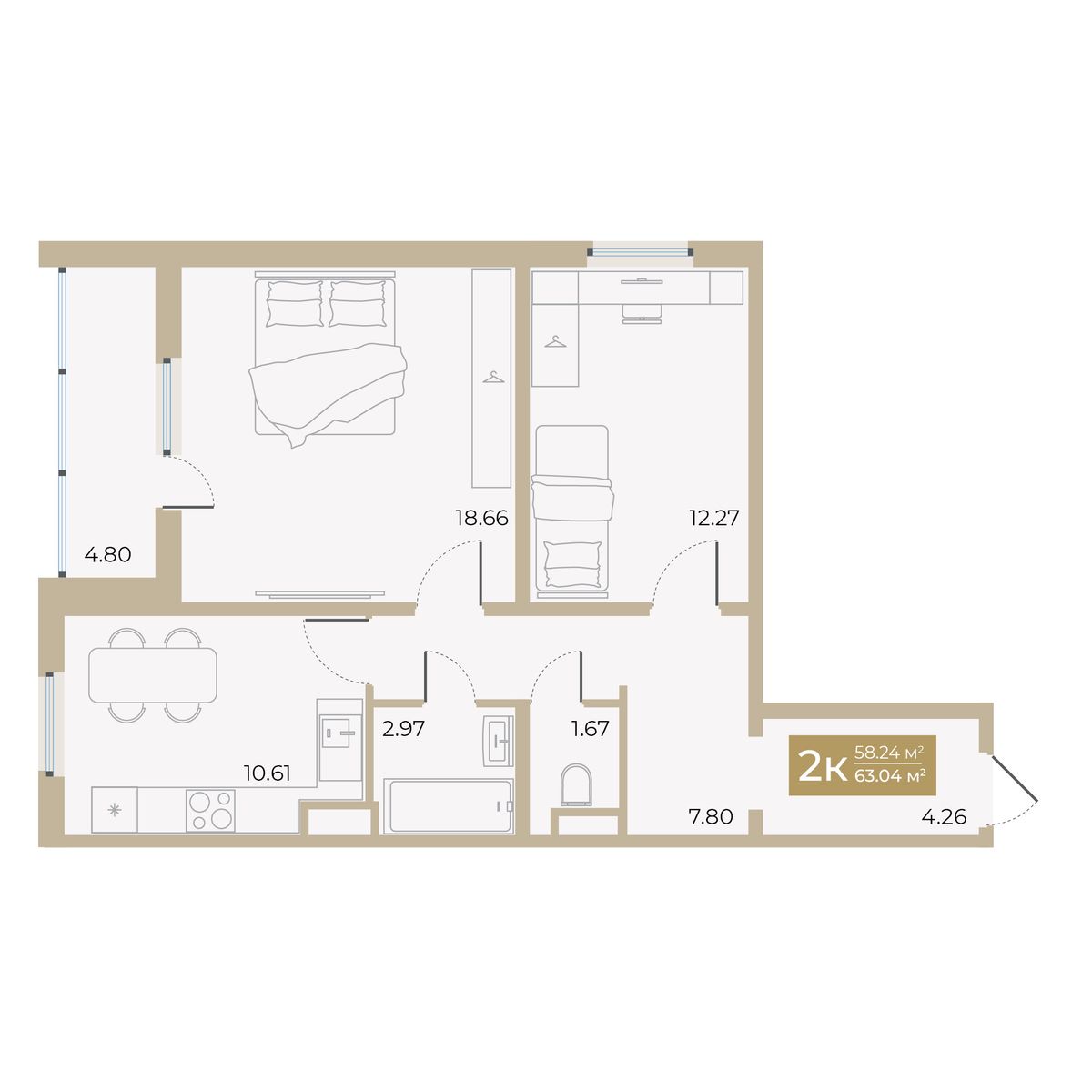 Планировка 2-комн.