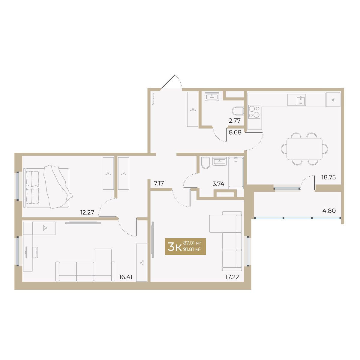 Планировка 3-комн.