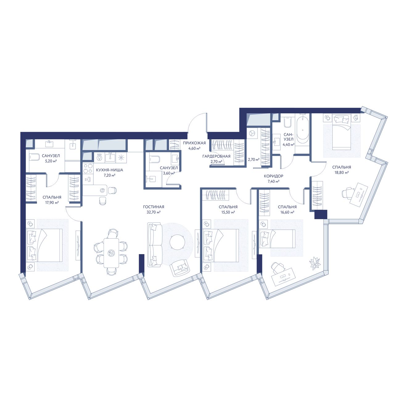 4-комнатная квартира, 139.3 кв.м, ЖК «ХАЙДАУТ» 4-комнатная квартира, 139.3 кв.м, ЖК «ХАЙДАУТ»