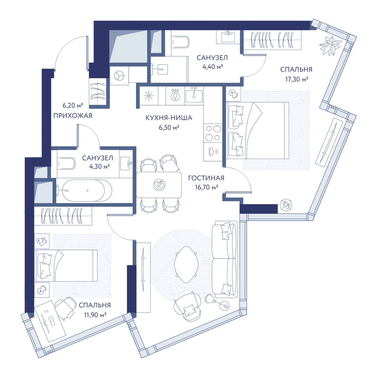 Планировка 3-комн.