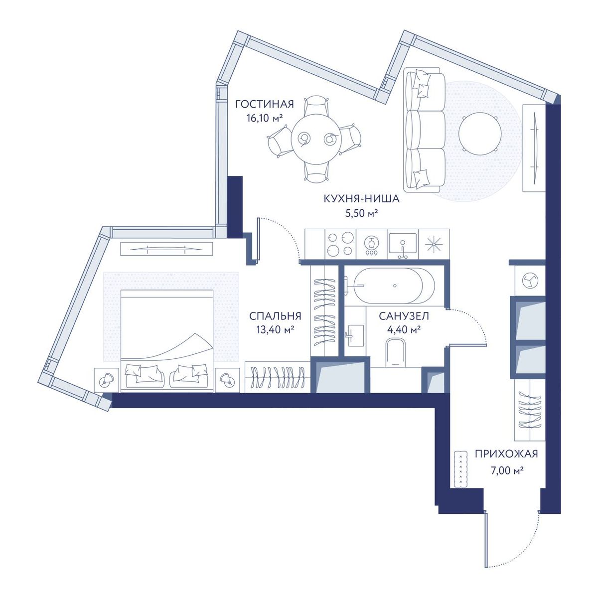 2-комнатная квартира, 46.4 кв.м, ЖК «ХАЙДАУТ» 2-комнатная квартира, 46.4 кв.м, ЖК «ХАЙДАУТ»