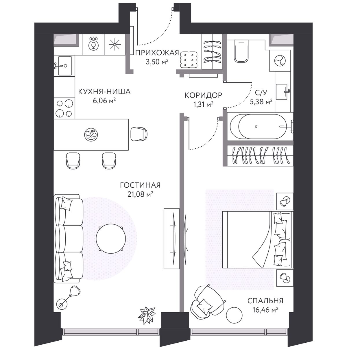 Планировка 2-комн.
