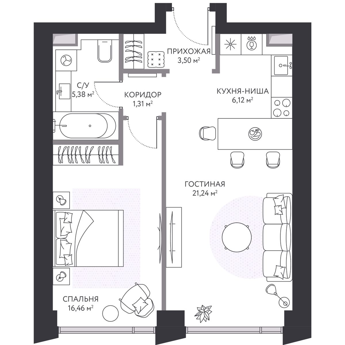 Планировка 2-комн.