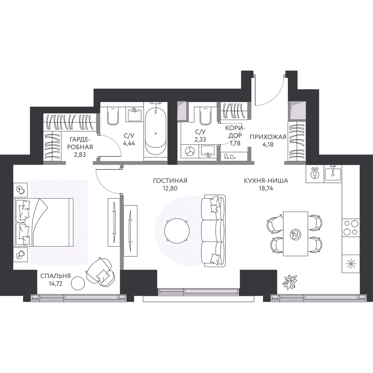 Планировка 2-комн.