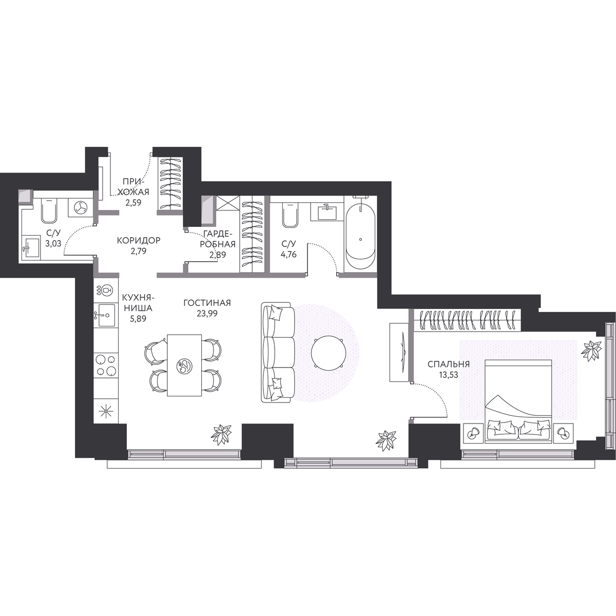 Планировка 2-комн.