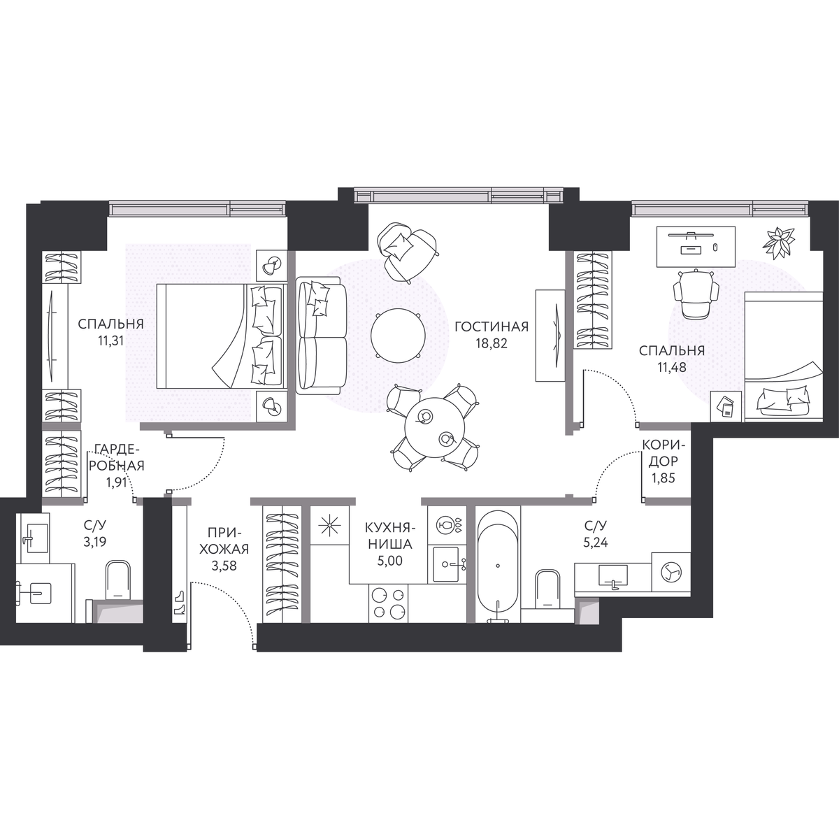 Планировка 3-комн.