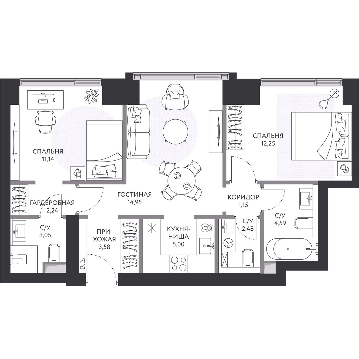 Планировка 3-комн.