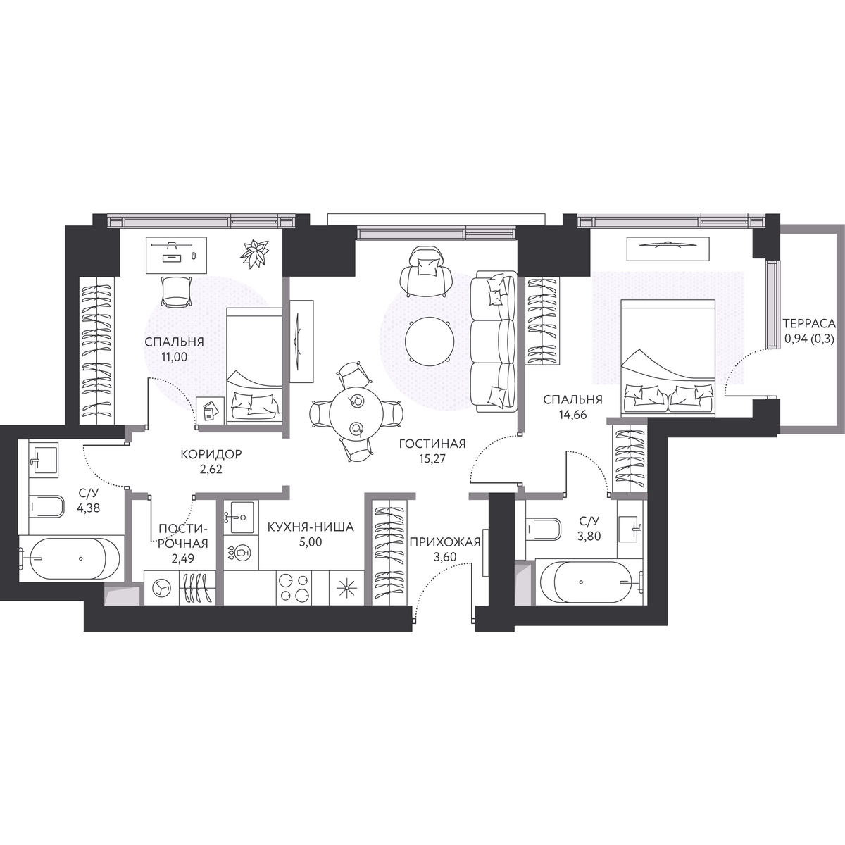 Планировка 3-комн.