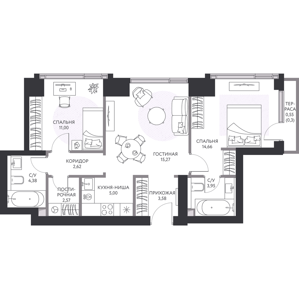 Планировка 3-комн.