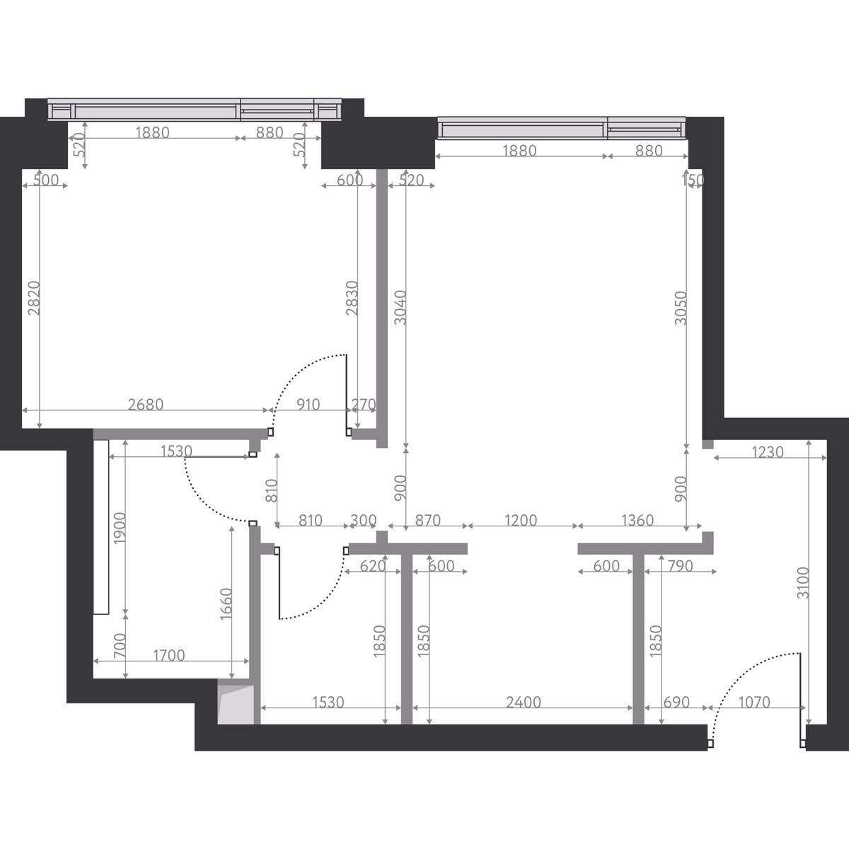 2-комнатная квартира, 45.7 кв.м, Hide, изображение-2