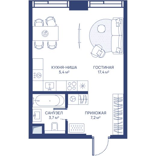 33.7 кв.м, СВЕТ