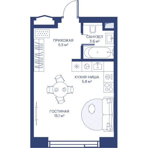30 кв.м, ЖК «СВЕТ»