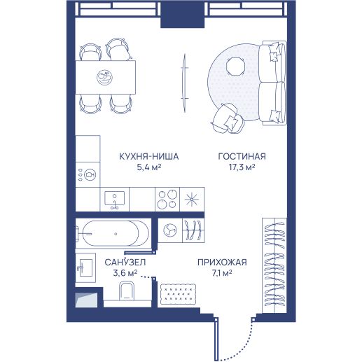 33.4 кв.м, ЖК «СВЕТ»