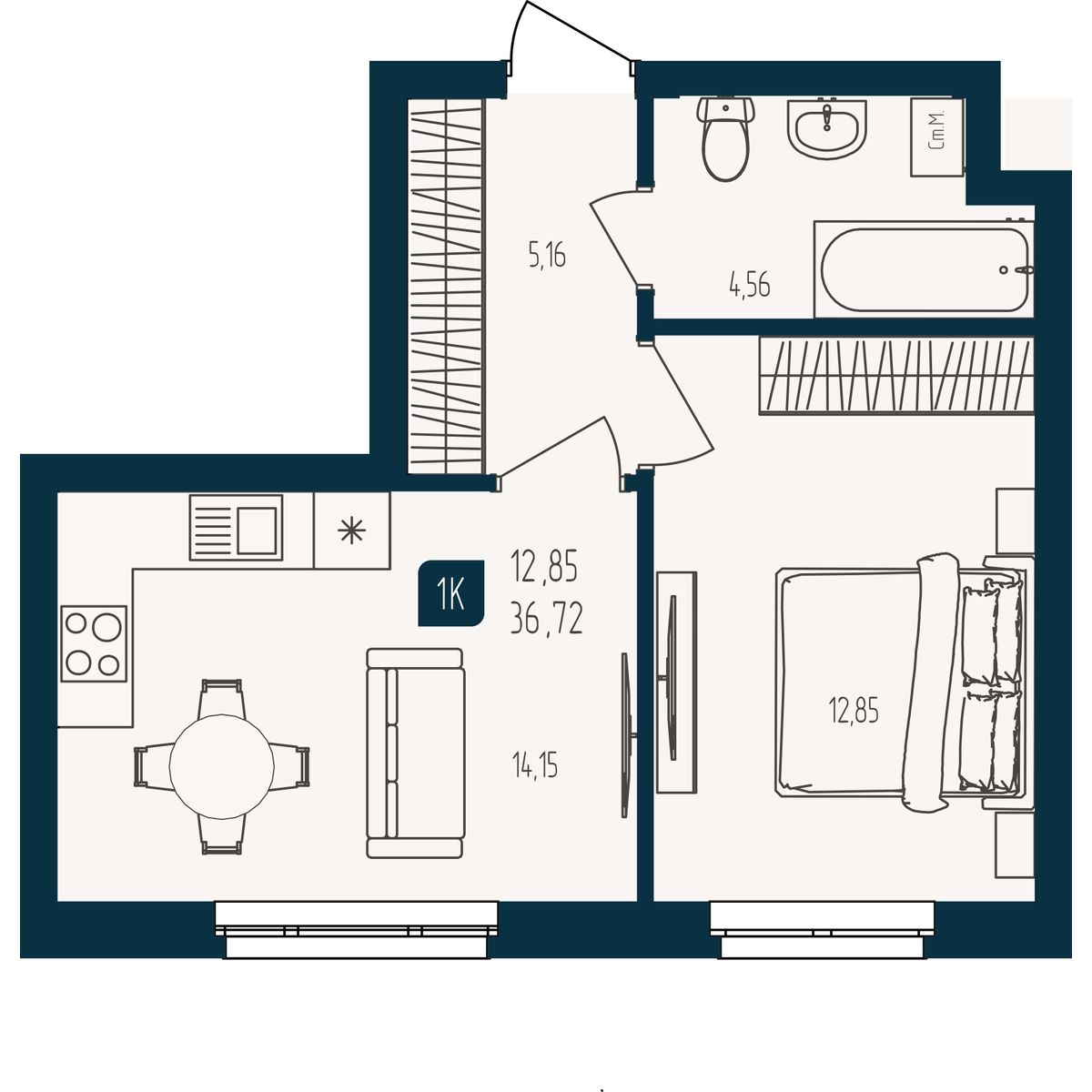 Планировка 1-комн.