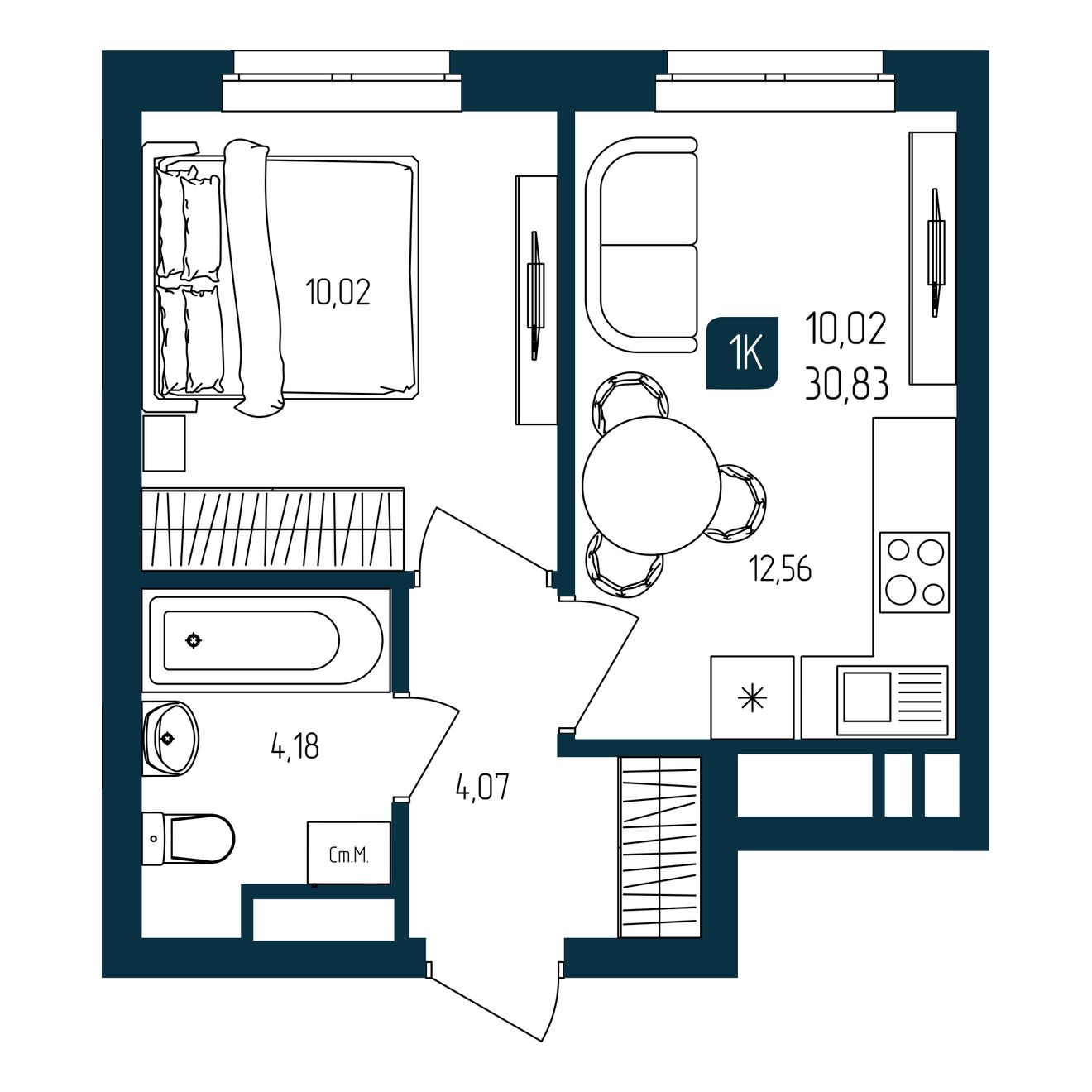Планировка 1-комн.