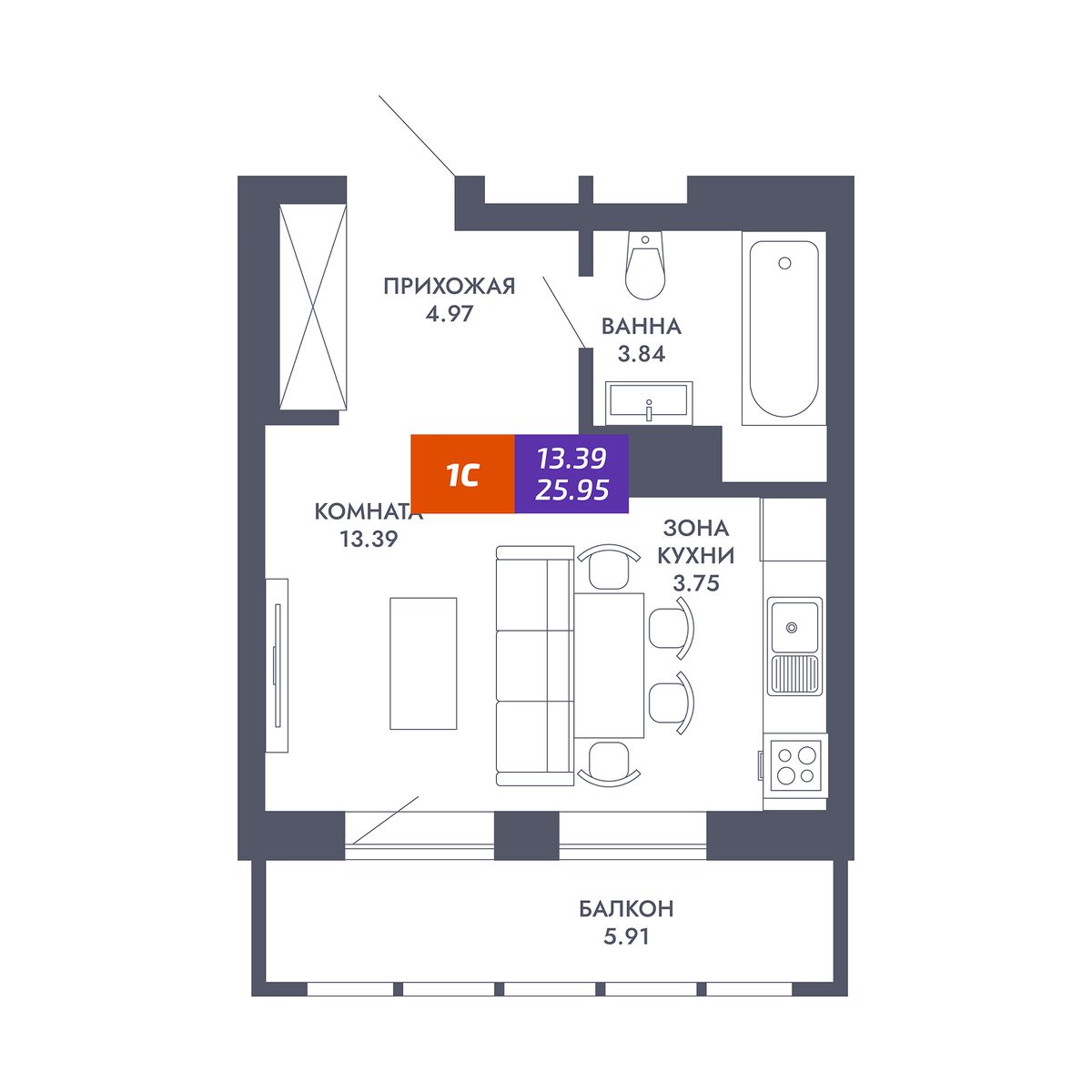 Планировка Студия