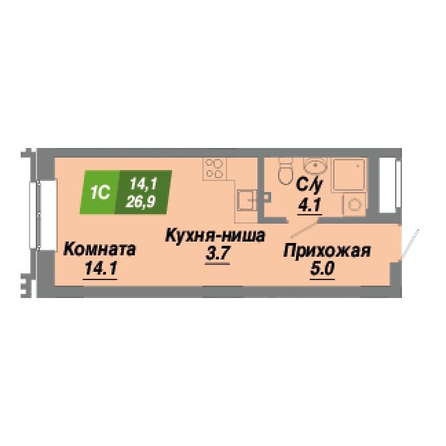Планировка Студия