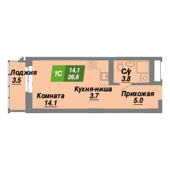 Планировка Студия