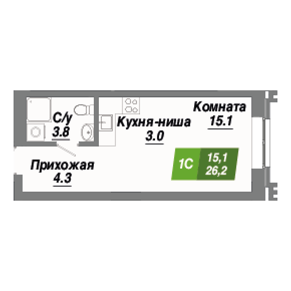 Планировка Студия