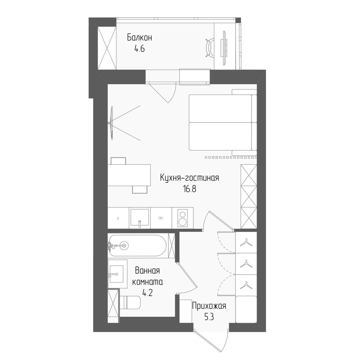 27.7 кв.м, ЖК Тетрис, изображение-2