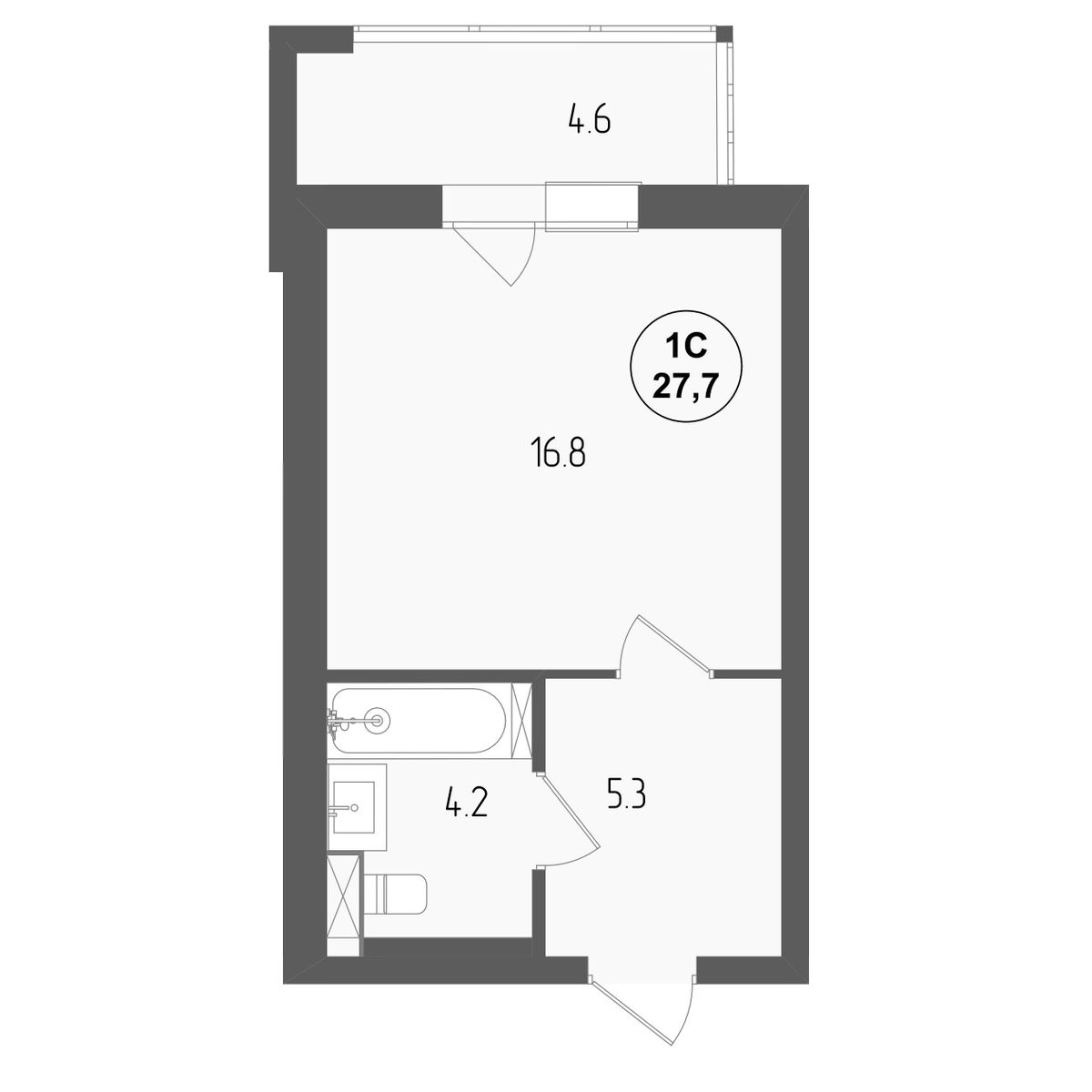 27.7 кв.м, ЖК «Тетрис»