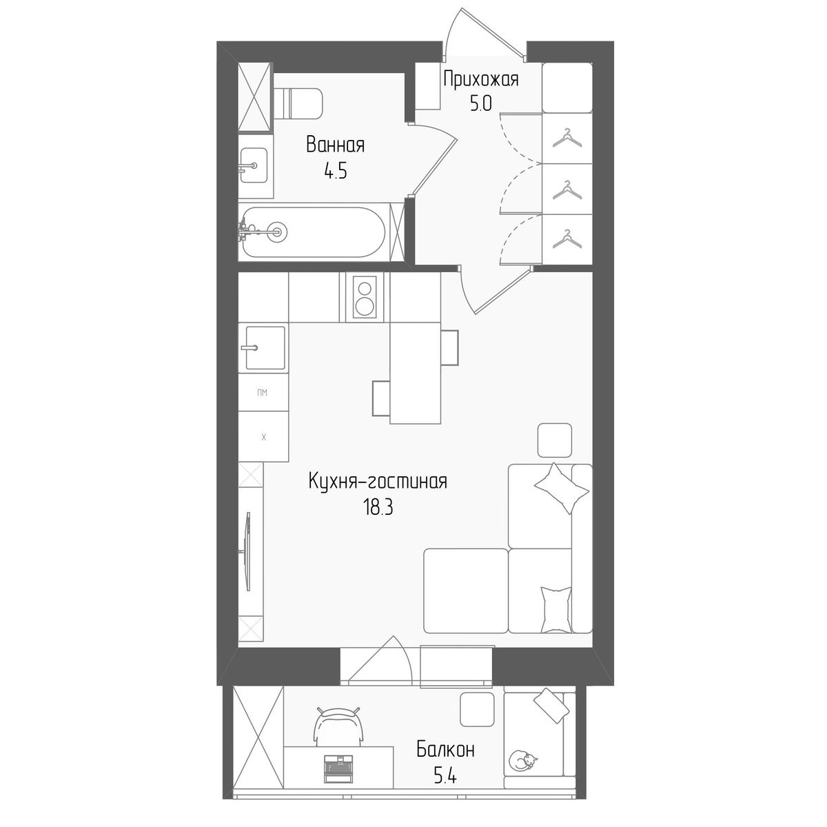 29.3 кв.м, ЖК Тетрис, изображение-2