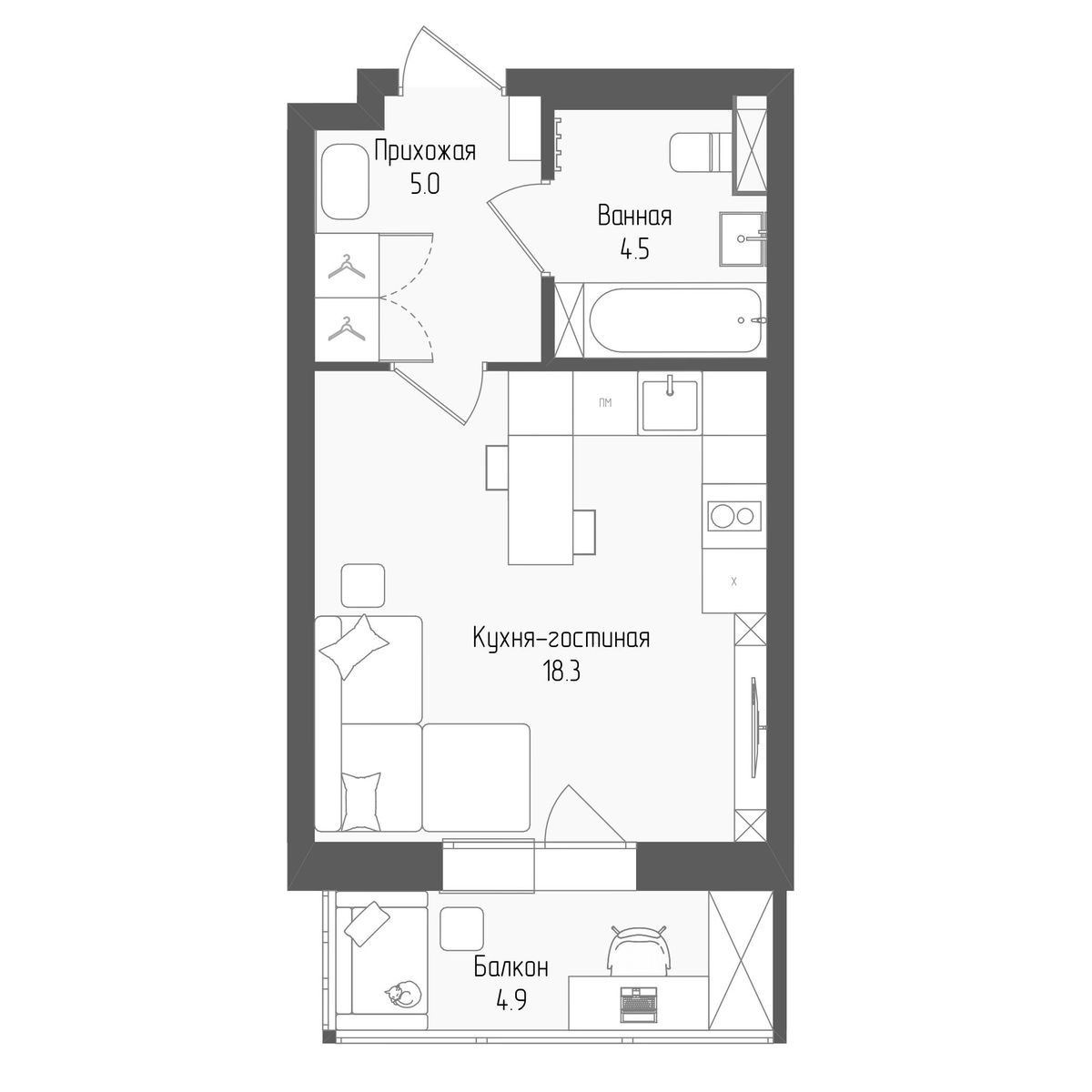 29.1 кв.м, ЖК Тетрис, изображение-2