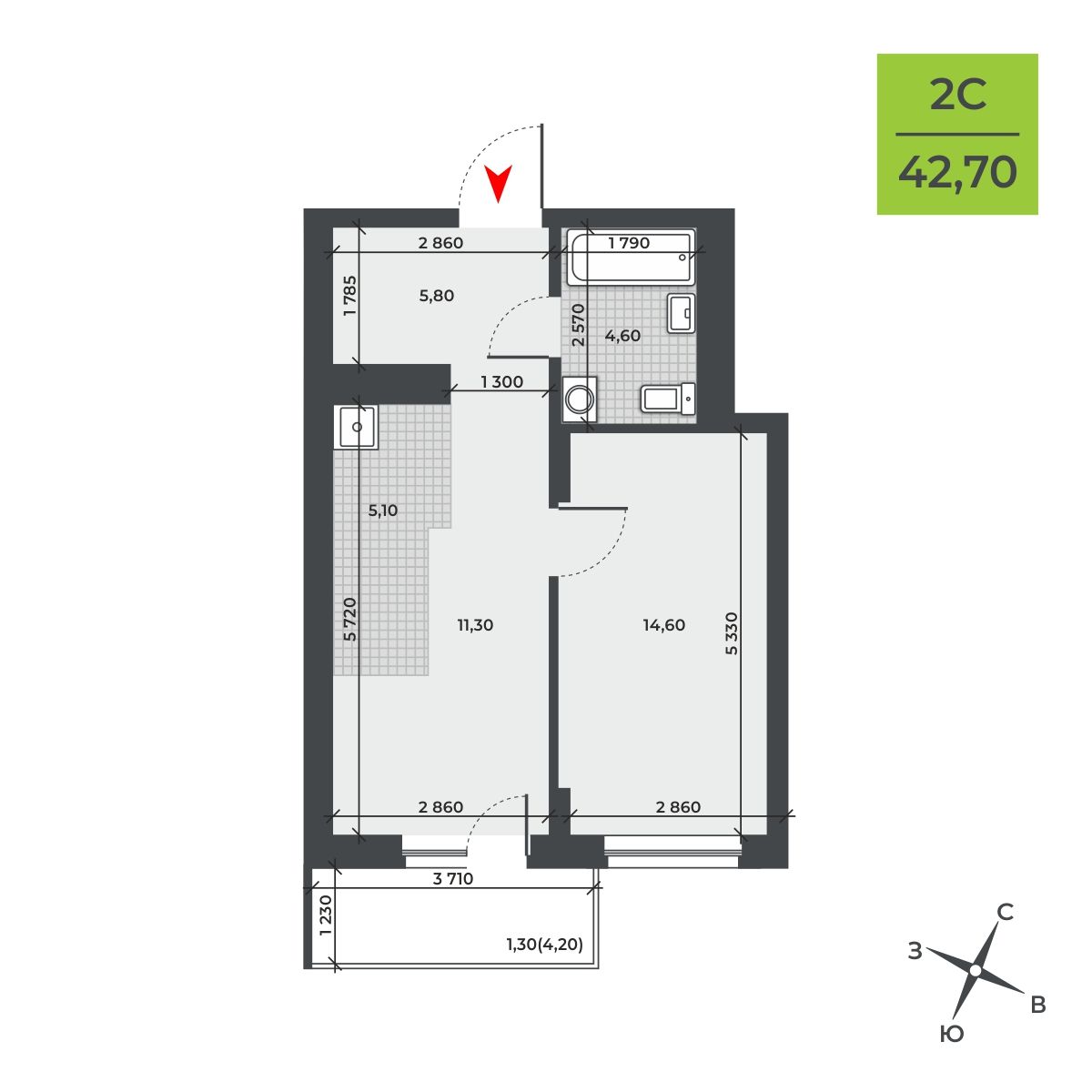 Планировка 2-комн.