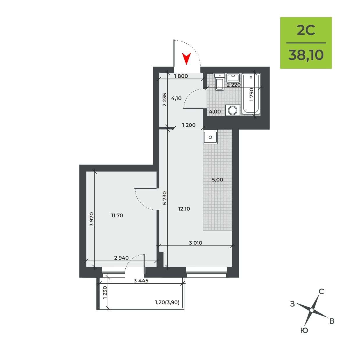 Планировка 2-комн.