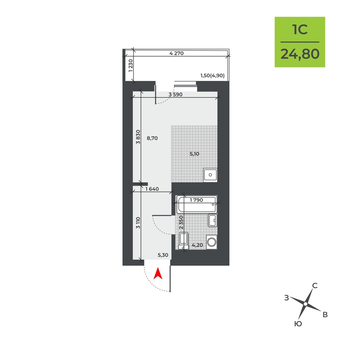 Планировка Студия 3