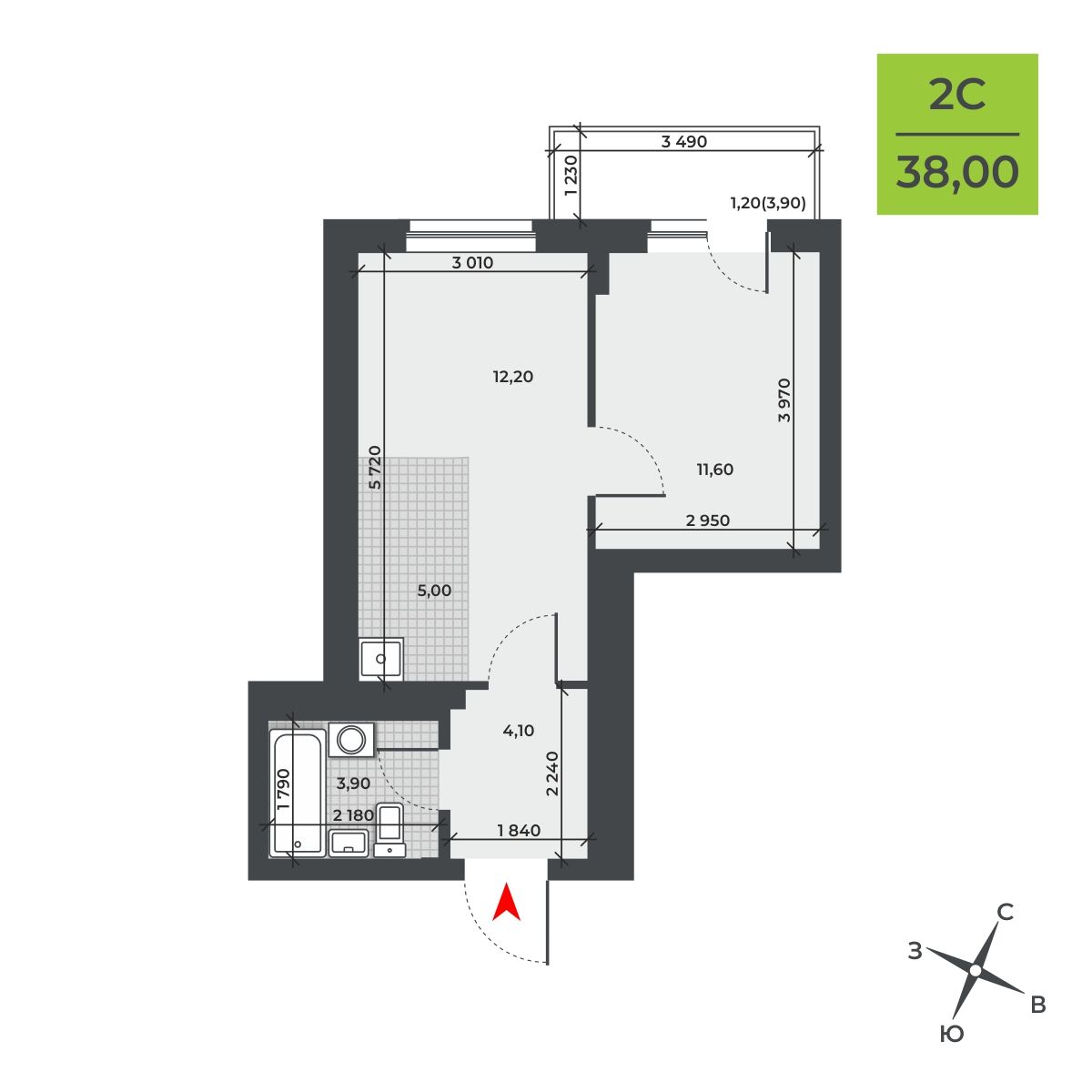 Планировка 2-комн.