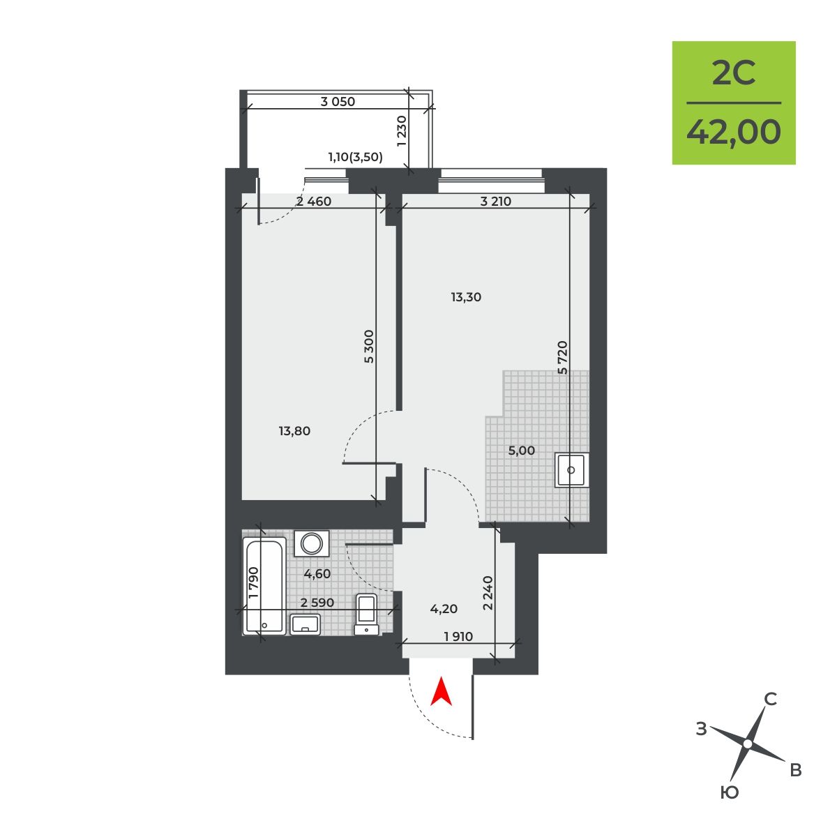 Планировка 2-комн.