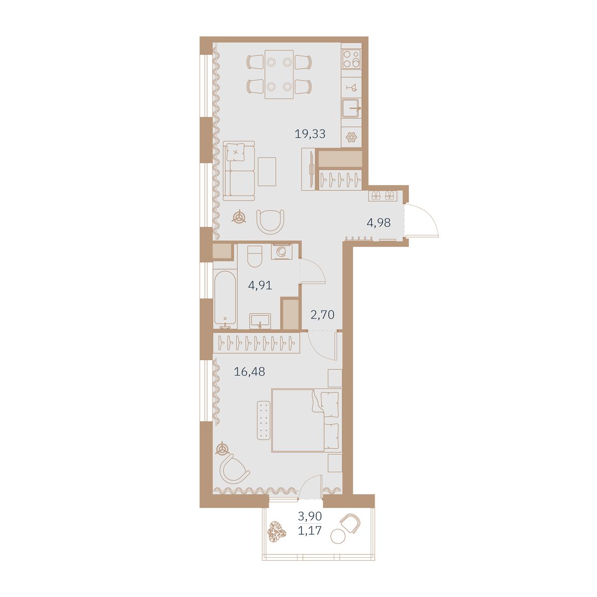 Планировка 1-комн.