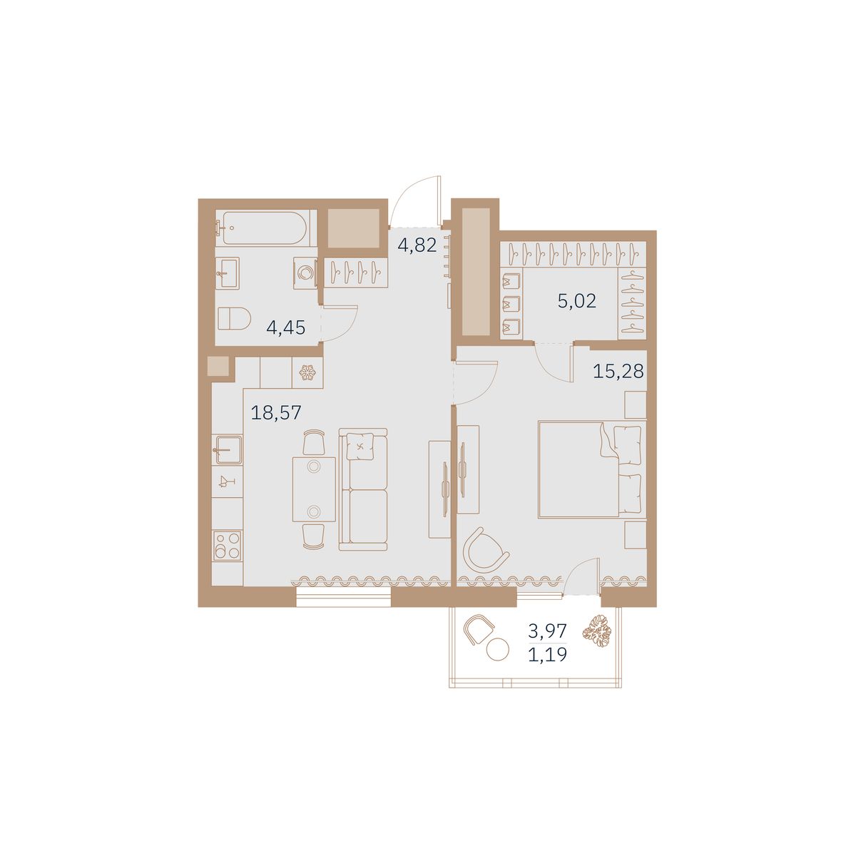 Планировка 1-комн.