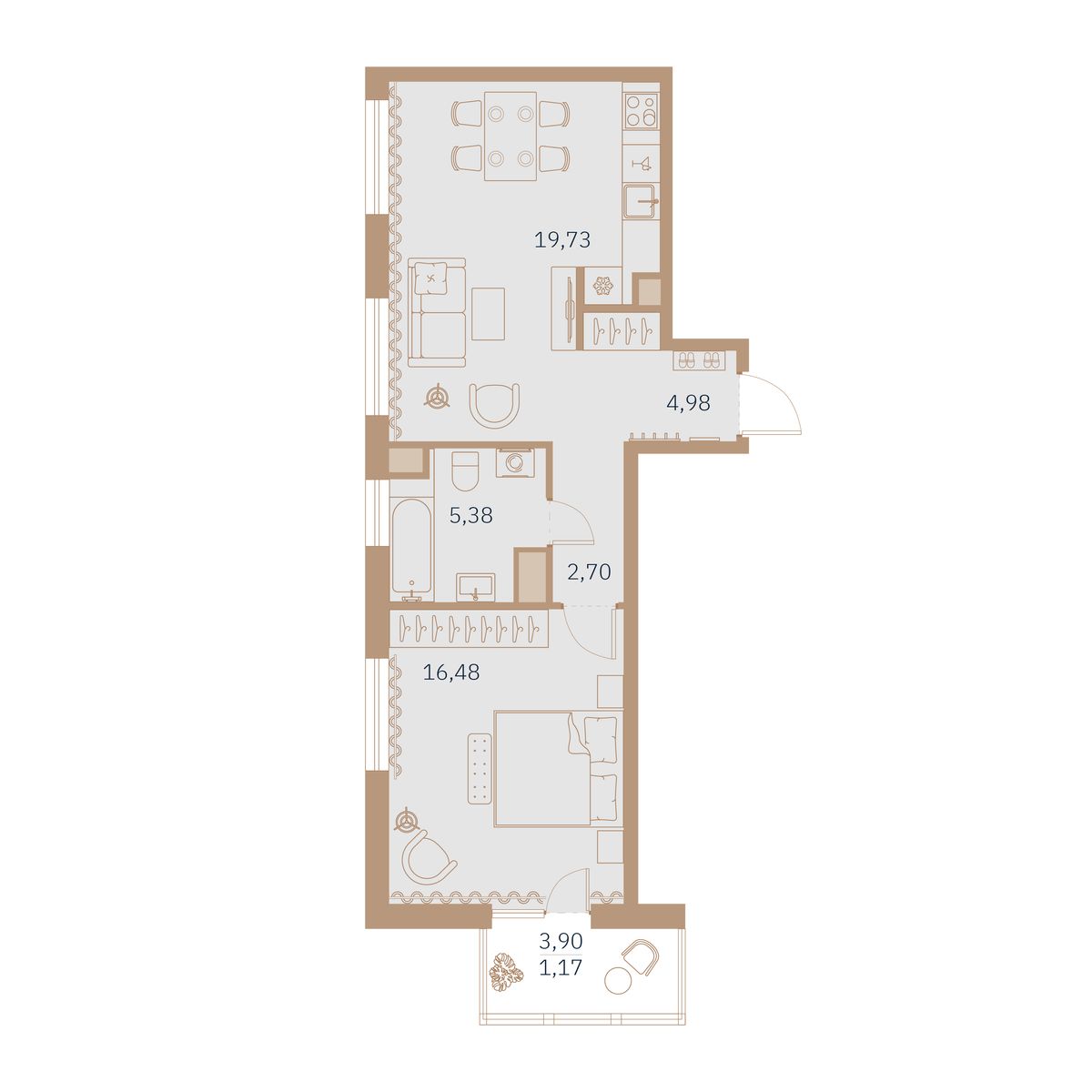 Планировка 1-комн.