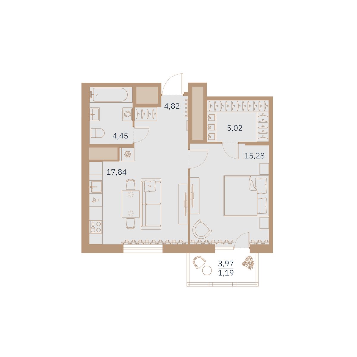 Планировка 1-комн.