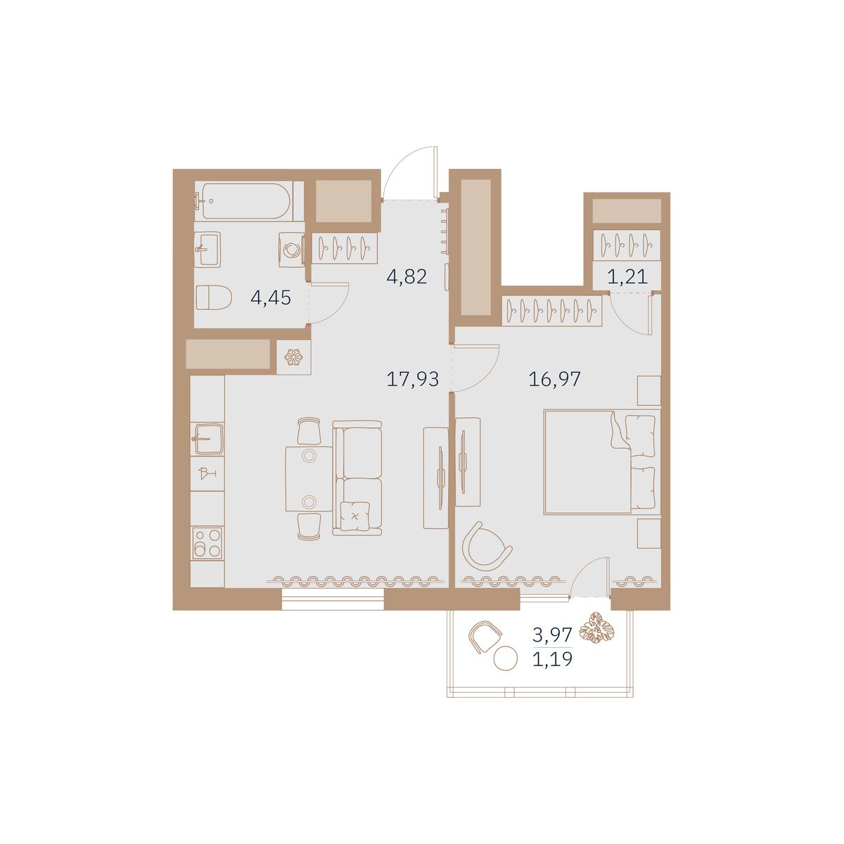 Планировка 1-комн.