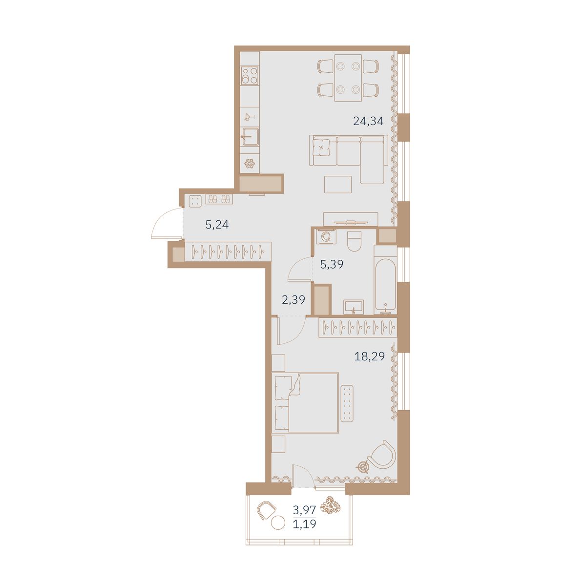 Планировка 1-комн.